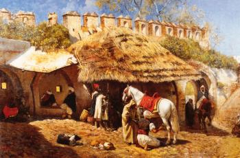 Edwin Lord Weeks : Blacksmith Shop at Tangiers